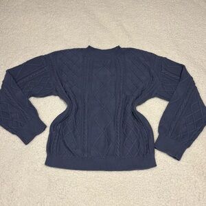 Edikted Women Blue Jessy Cable Knit Oversized Sweater